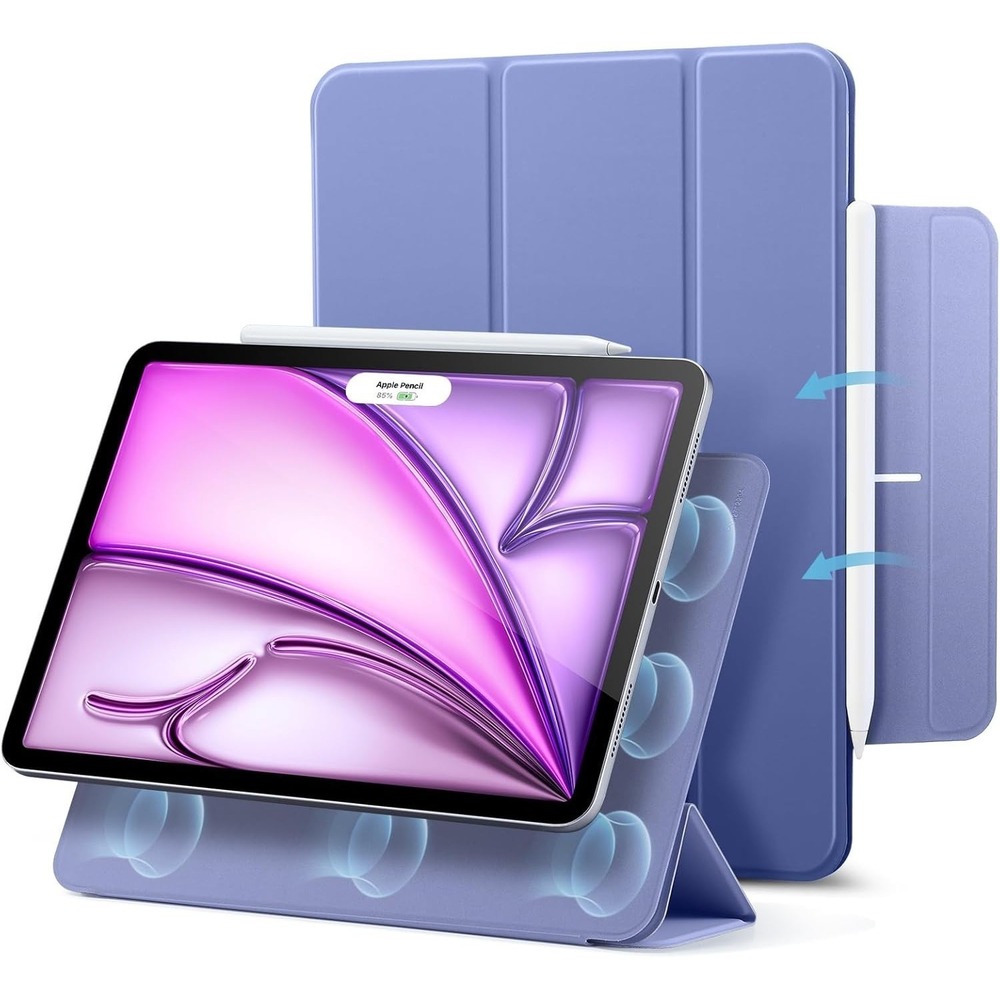 ESR Rebound iPad Air 13 M4 M3 M2 Trifold Magnetic Case Pencil Pro Lavender